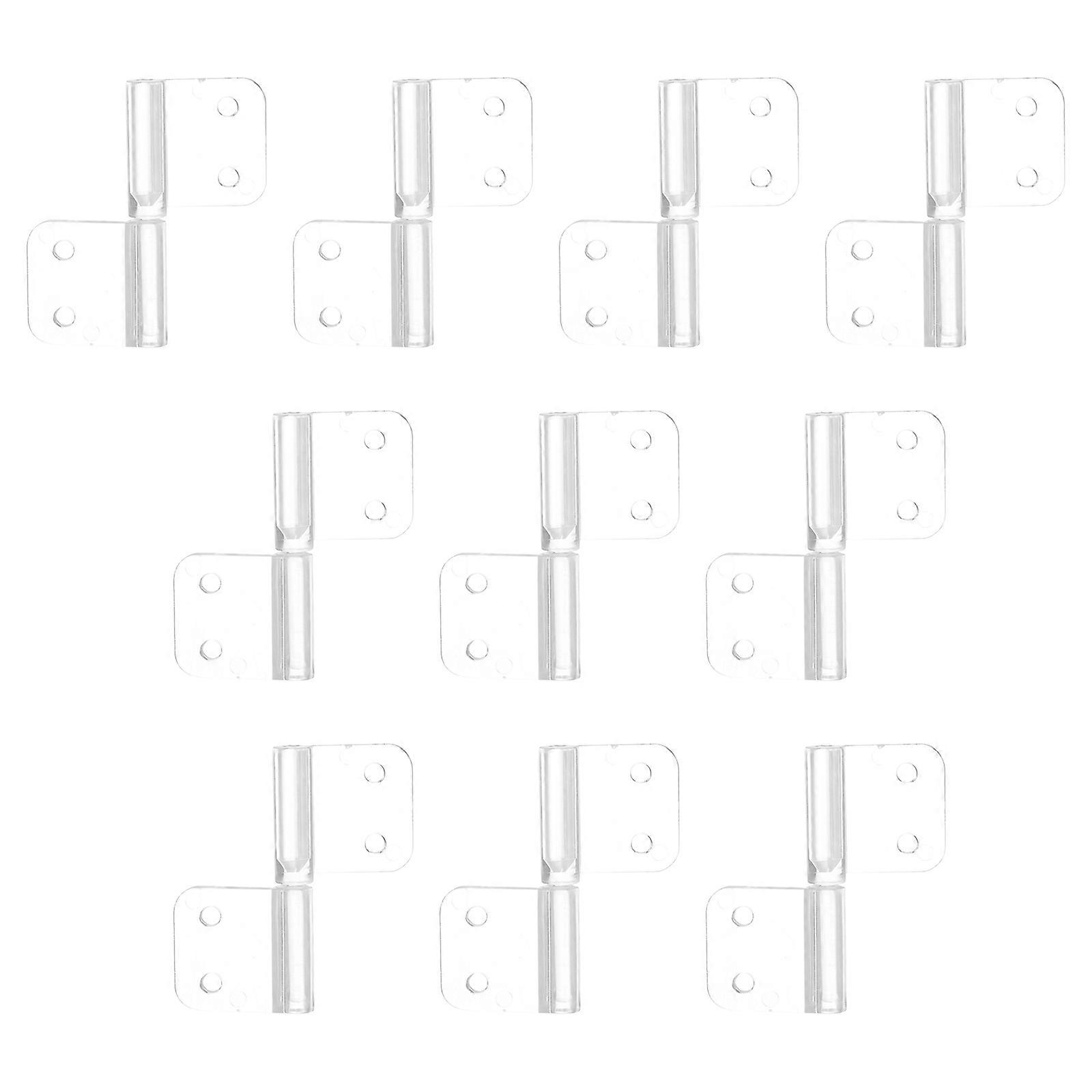 Transparent Hinges Acrylic Mini Hinges for Cabinet Replacement 10Pcs