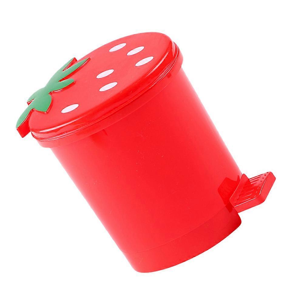 Strawberry Trash Bin Desktop Garbage Storage Can for Home Use