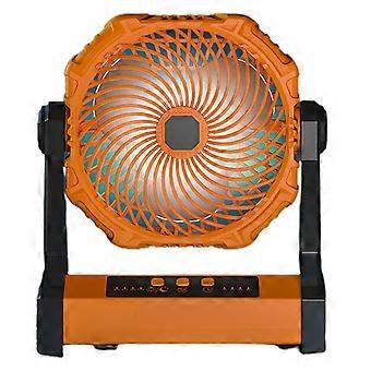 Wiederaufladbarer Campingventilator mit 10000 mAh Akku, LED-Licht, 3 Geschwindigkeitsstufen, Timer, 270° Schwenkbereich und USB-C-Anschluss