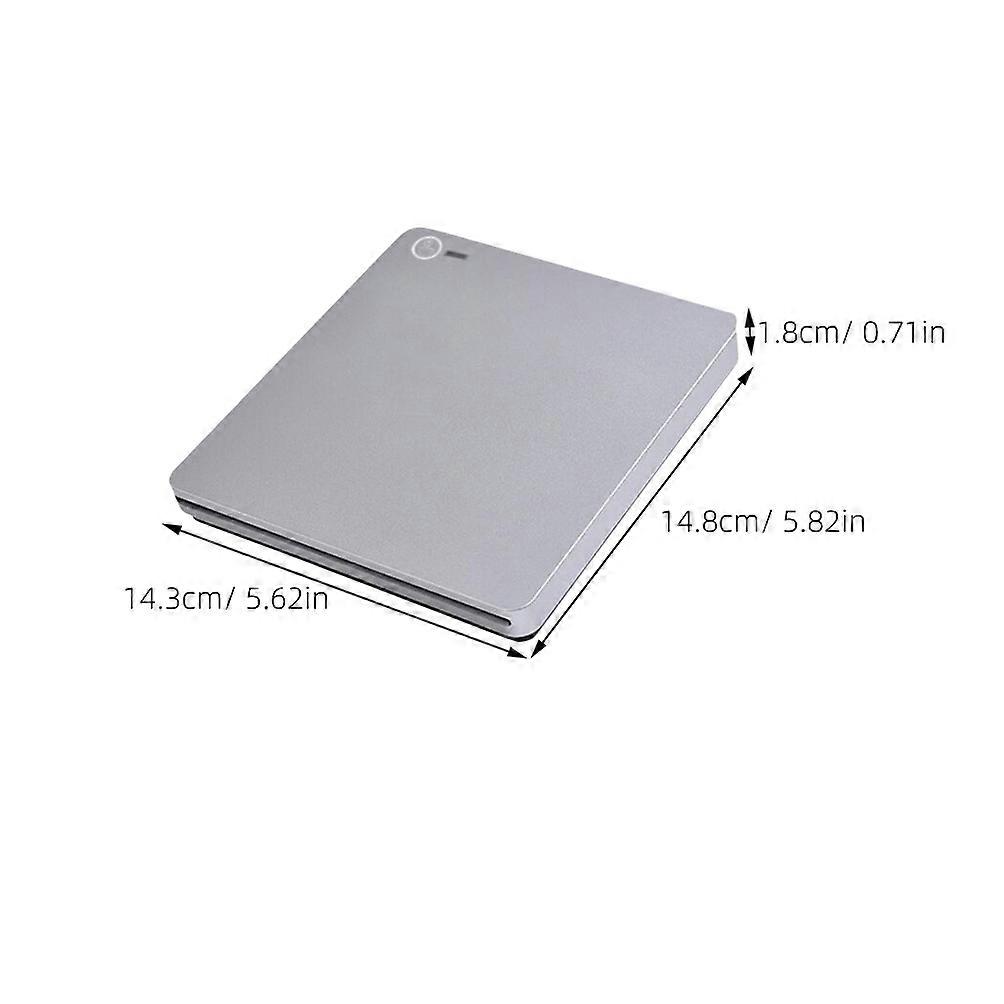 Dual Cd Burner Silver for Computer 1Set External Typec Cd