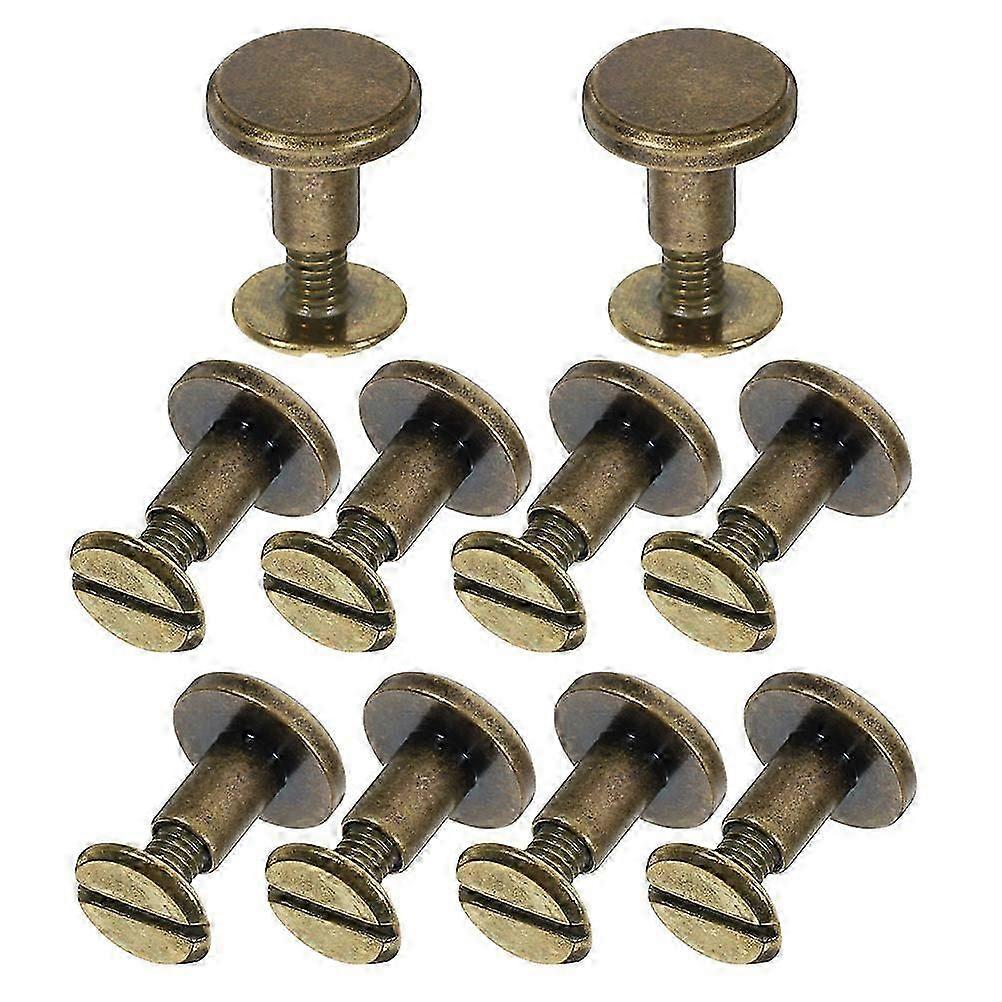 Golden Binding Post Screw Sets for Leathercraft Rivets 10Pcs Pack