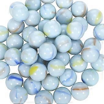 50pcs 16MM Glass Marbles Milk White Patterned Glass Beads Balls for Kids DIY Craft