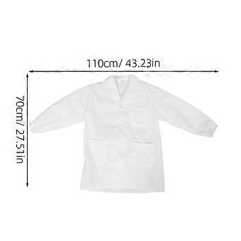 Lab Coat Til Børn: Kids Doctor Kostume Med Langærmet Elastiske Manchetter - Hvid Lab Coat Til Rollespil Videnskabelige Eksperimenter Og Udendørs Udforskning