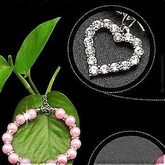 Faux Pearl Rhinestone Love Heart Pendant Dog Collar Necklace for Small Medium Large Dogs, Beautiful Pet Accessory for Party Outdoor