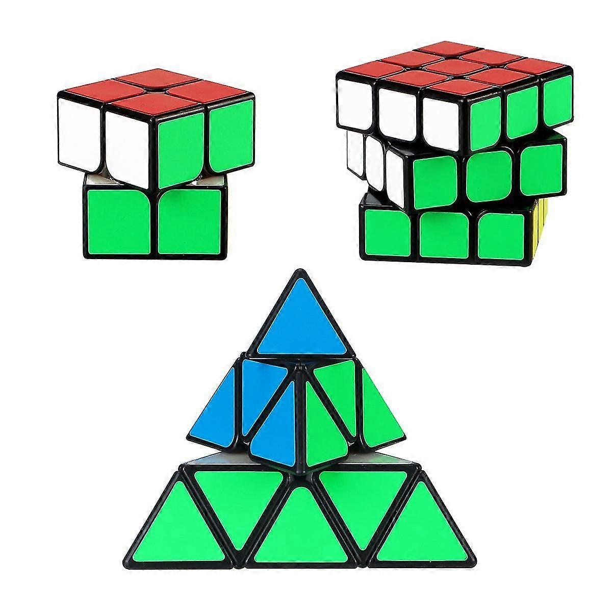 3pcs Speed Cube Set, All Black Base Puzzles Magic Cube Set Von