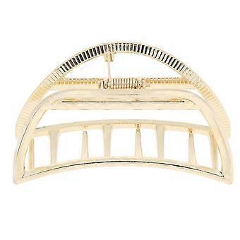 Fermagli per capelli vintage in metallo, a forma rettangolare, ad arco, con artigli, accessori per capelli da donna, colore oro.