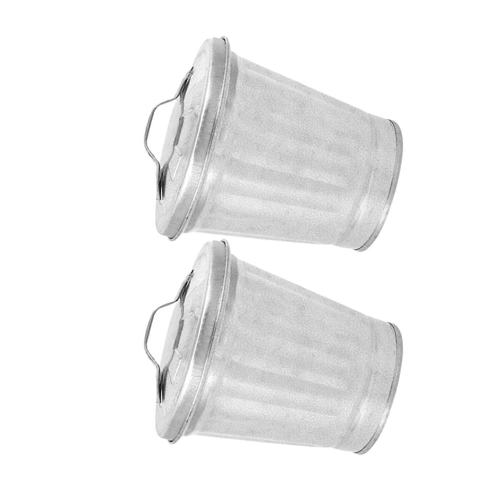 2pcs Small Trash Can Desktop Garbage Bin Multipurpose Storage Buckets Garbage Containers