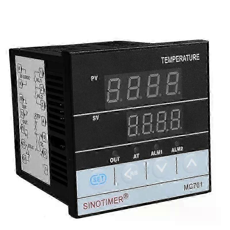 SINOTIMER MC701 Digital PID Temperature Controller Waterproof K Type PT100 Sensor Input Relay SSR Output