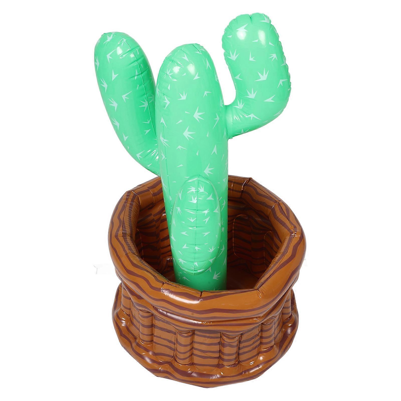 Inflatable Cactus Shape Cooler for Parties Multi-Function Ice Cube Container