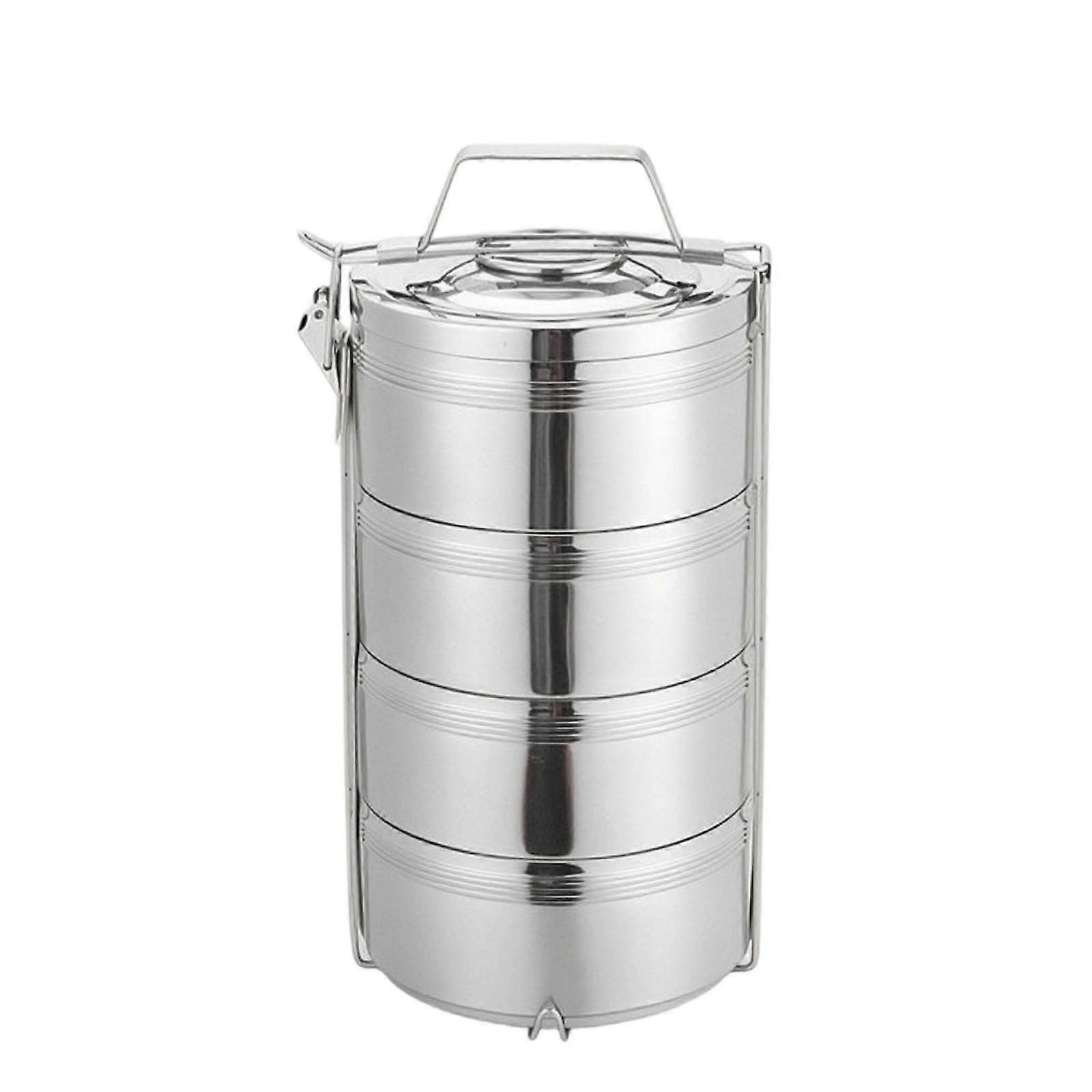 Stainless Steel Belly Tiffin Stacked Container Stackable for Picnic