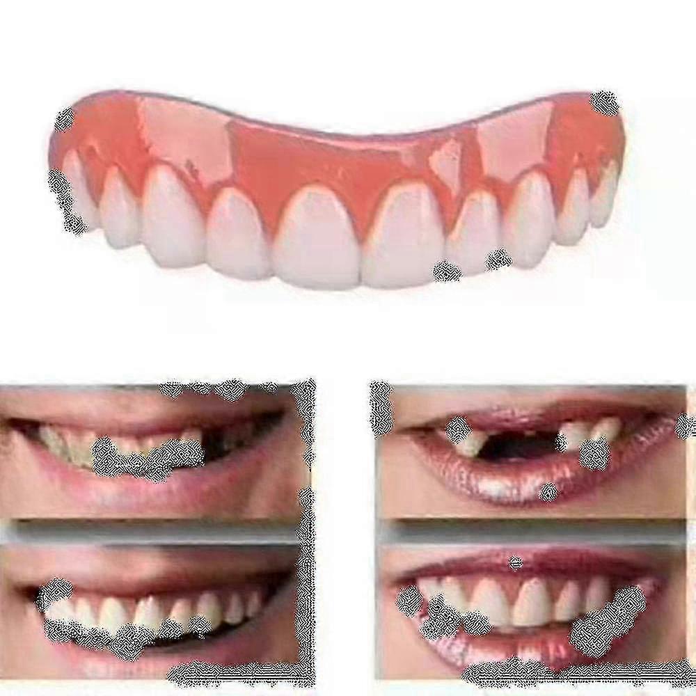 2PC Upper Lower Denture Set Natural Comcompatible withtable Teeth Protection Smile