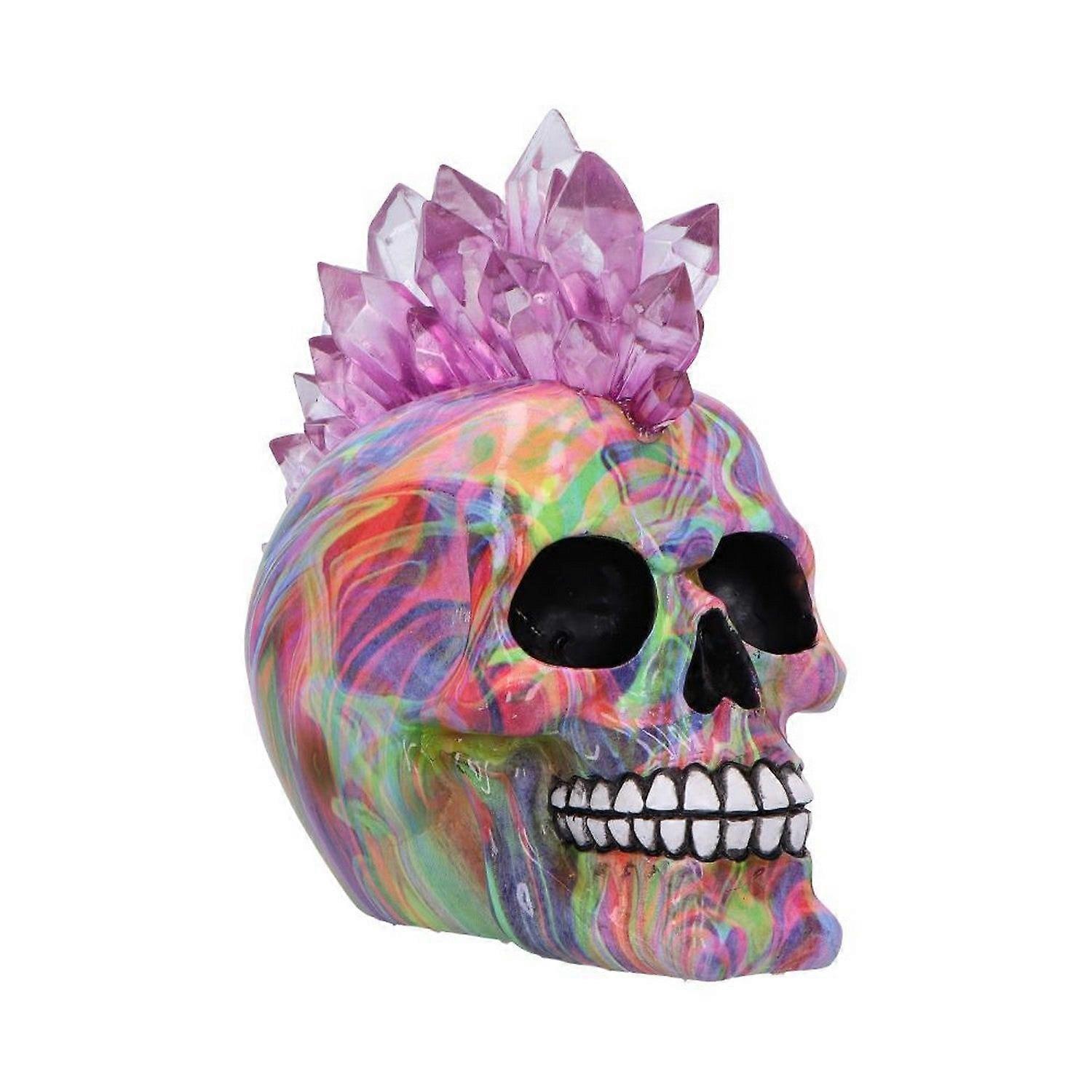 Horror & Dark Creatures Psychedelic Crystal Skull with Light Up Mohawk | Figurines