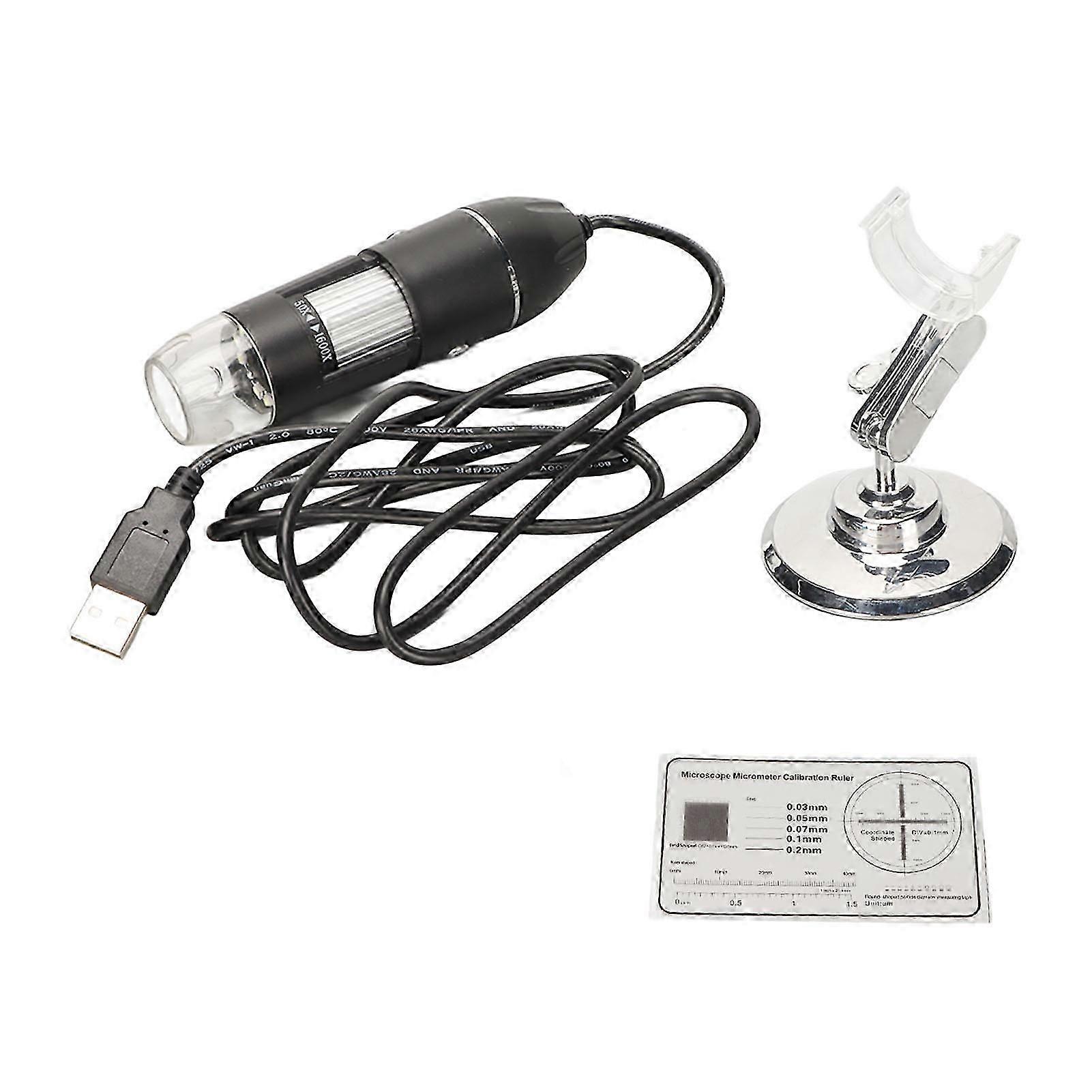 Pocket Digital Microscope 50X-1600X 8 LED USB Compatible with Windows