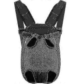 Travel Carrier Taske Chest Belly Carrier Rygsæk Til Lille Hundehvalp Kat Til Rejser, Vandreture, Camping Etc.l - Sort