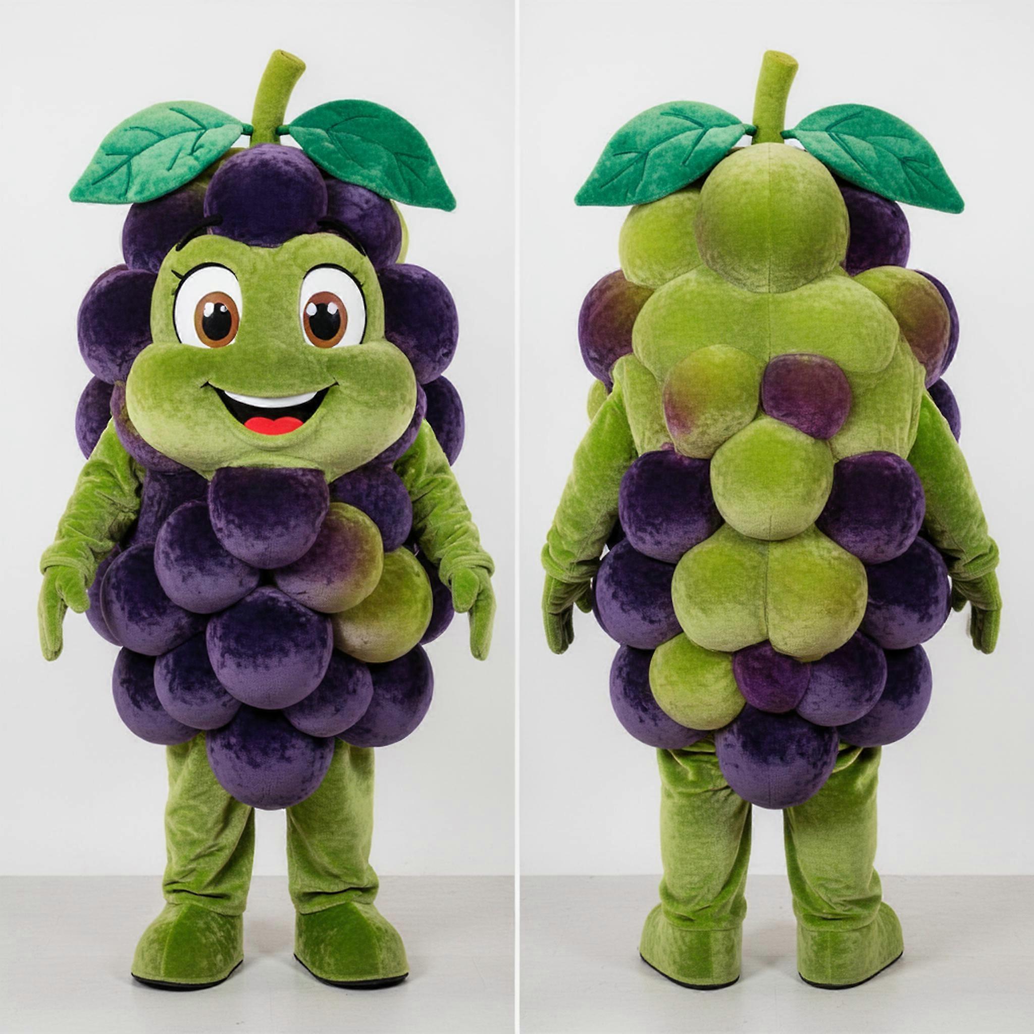 MASTICOT Purple Plump Smiling Grape Mascot