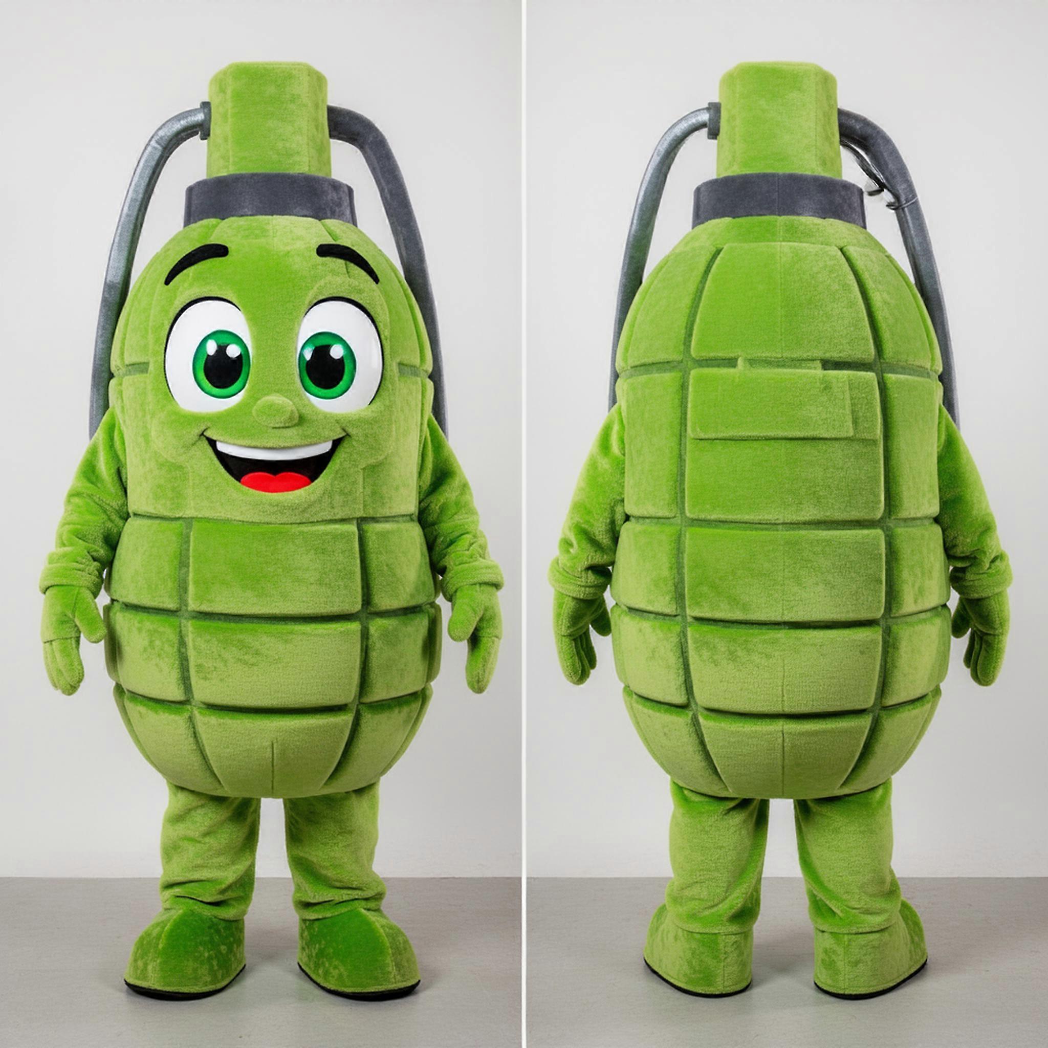 MASTICOT Lime Green Velvety Grenade Mascot