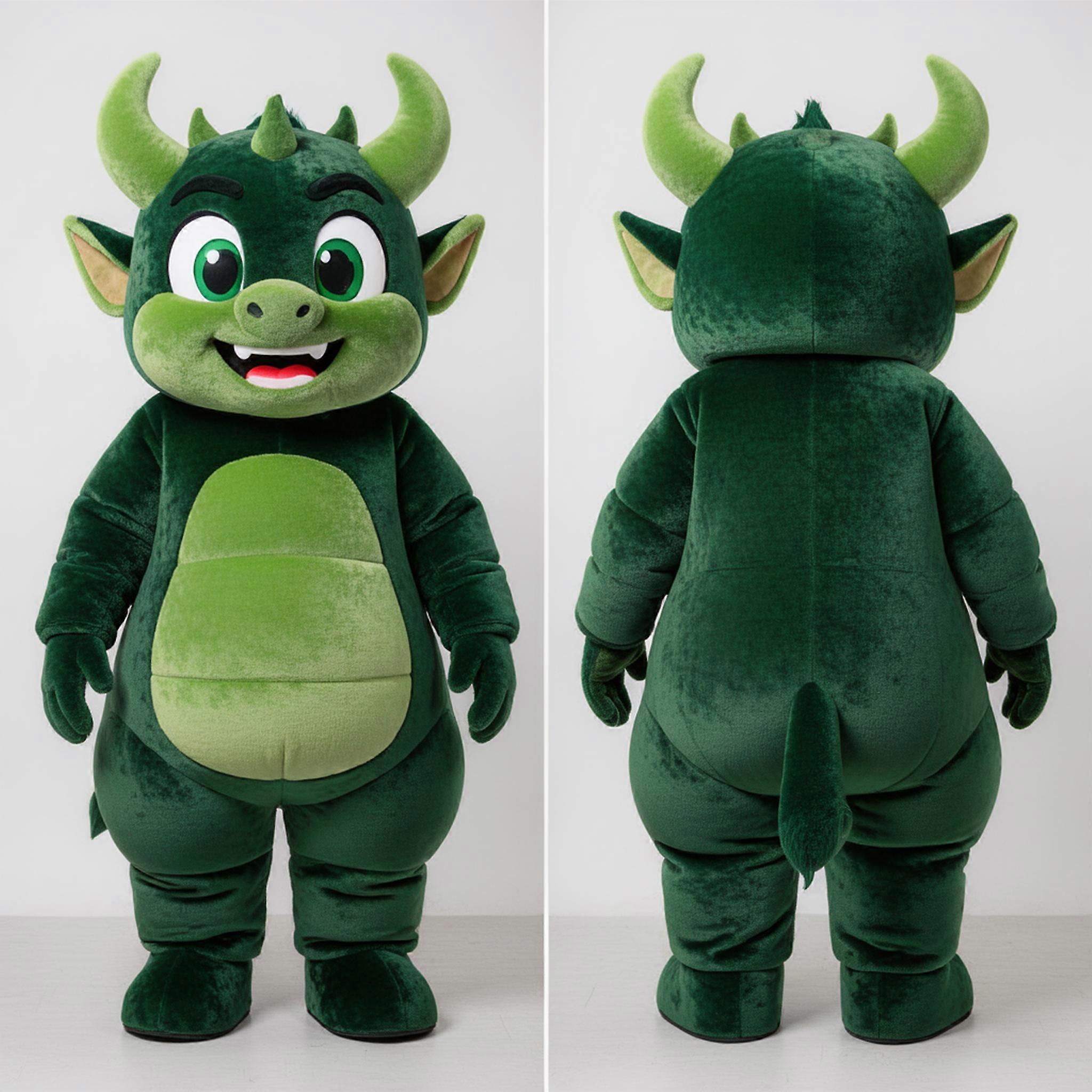 MASTICOT Forest Green Playful Demon Mascot