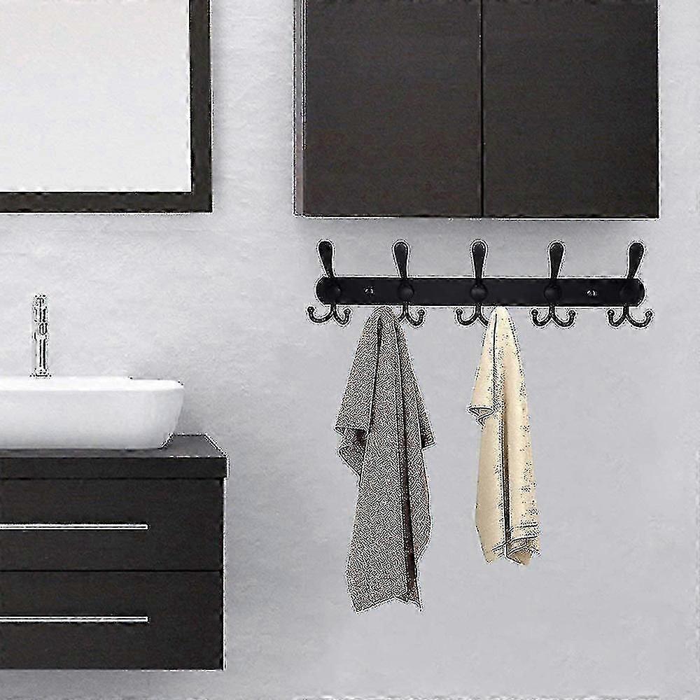 Coat Rack Wall Mount Long, 5 Coat Hooks