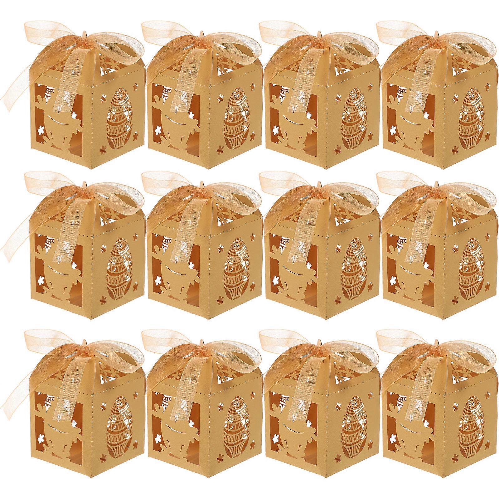 Golden Candy Boxes for Candy Storage 50Pcs Easter Hollow Chocolate Box