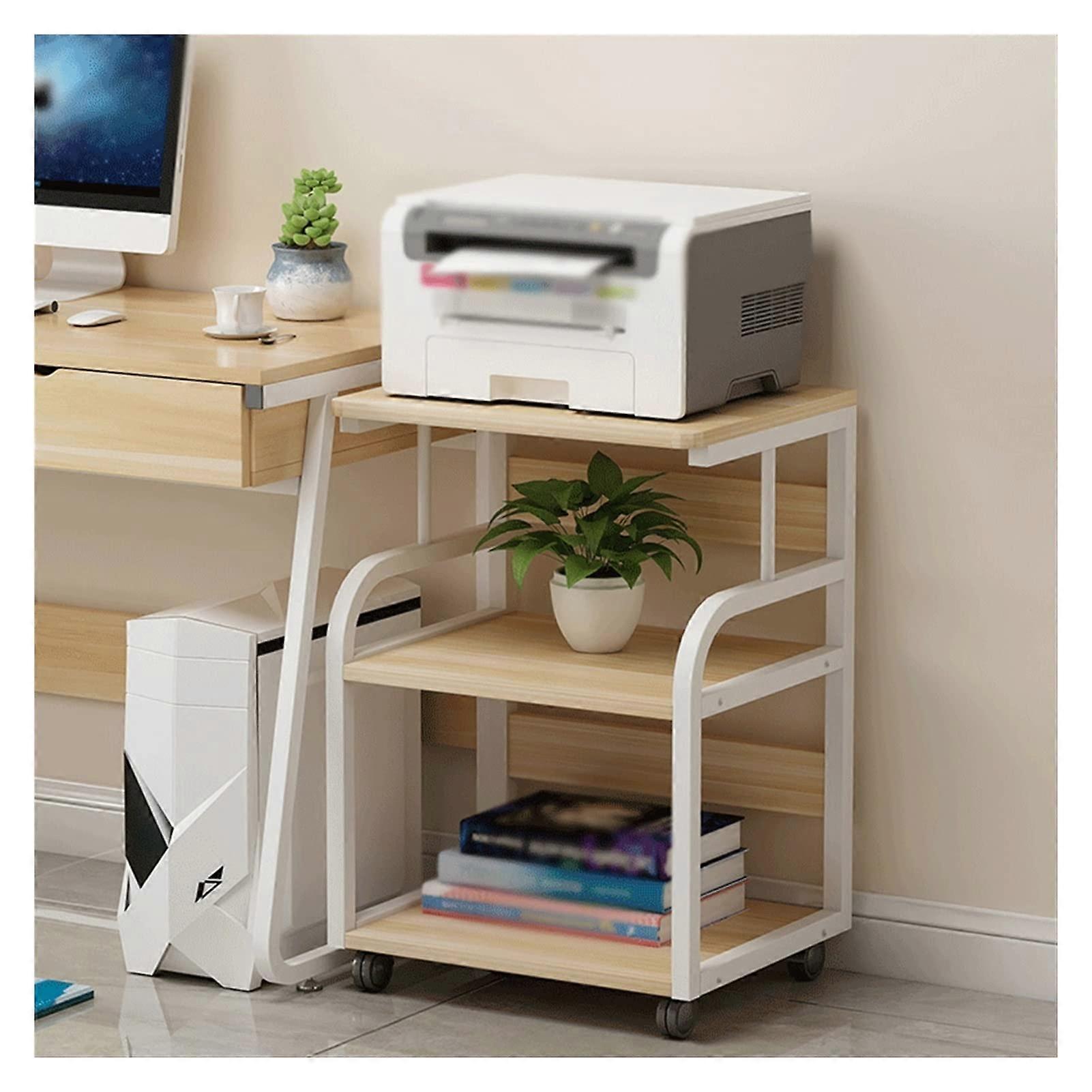 Multi Layer Rolling Printer Stand with Storage and Wheels for Office Home Durable Space Saving Shelf