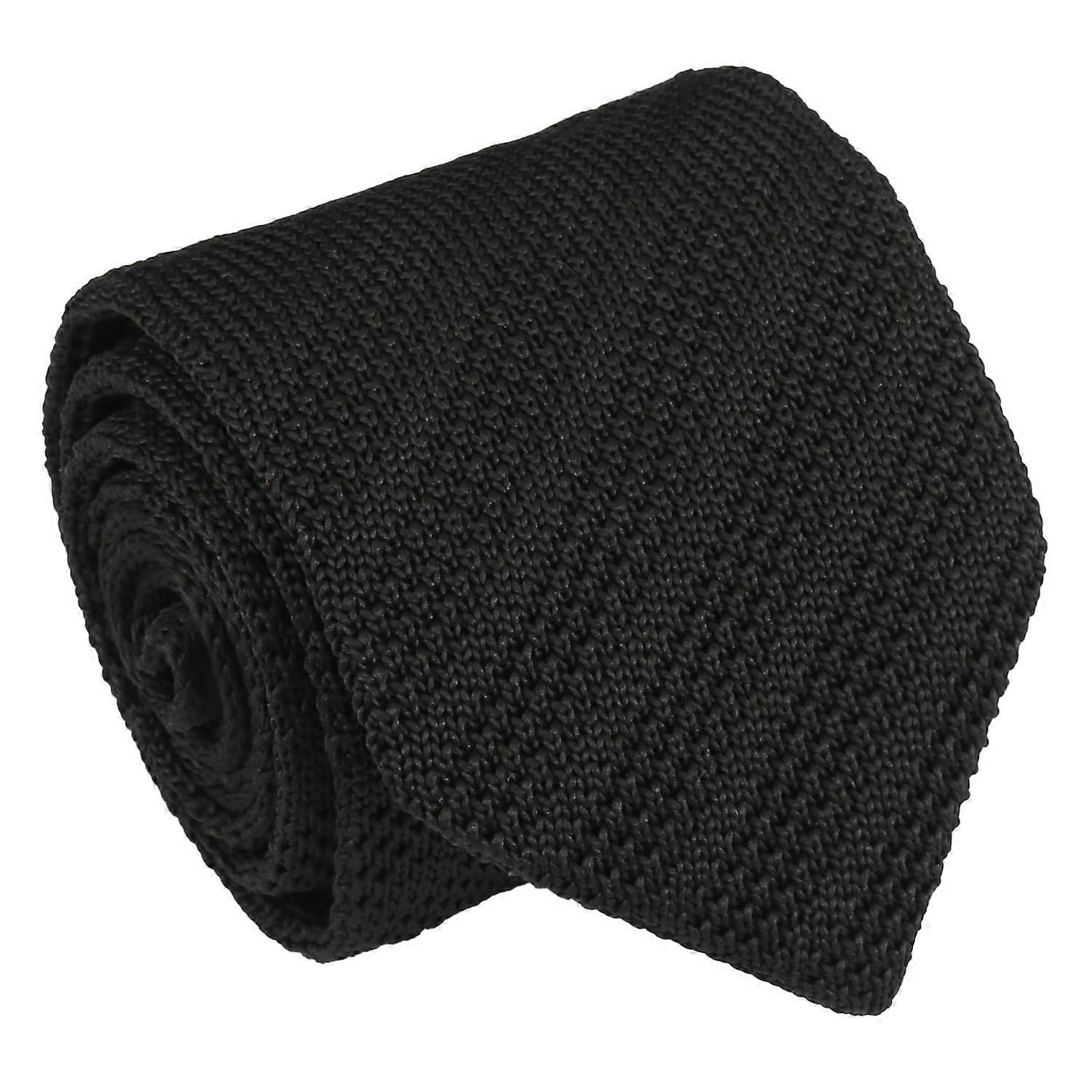 Black Knitted Serge Tie