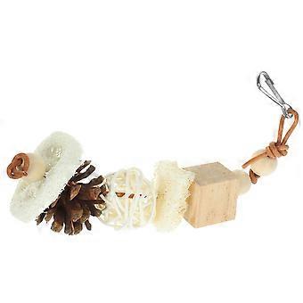 Bird Cage Toy Wooden Parrot Chewing Toy for Hanging 2Pcs