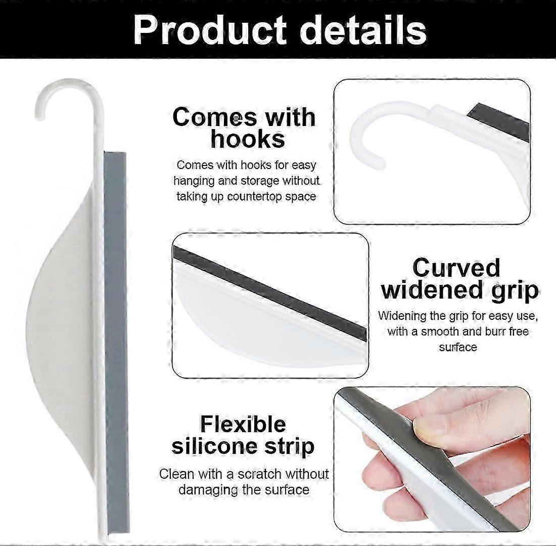 2 Pcs Silicone Shower Squeegee Squeegee, compatible with Window Mirror Floor