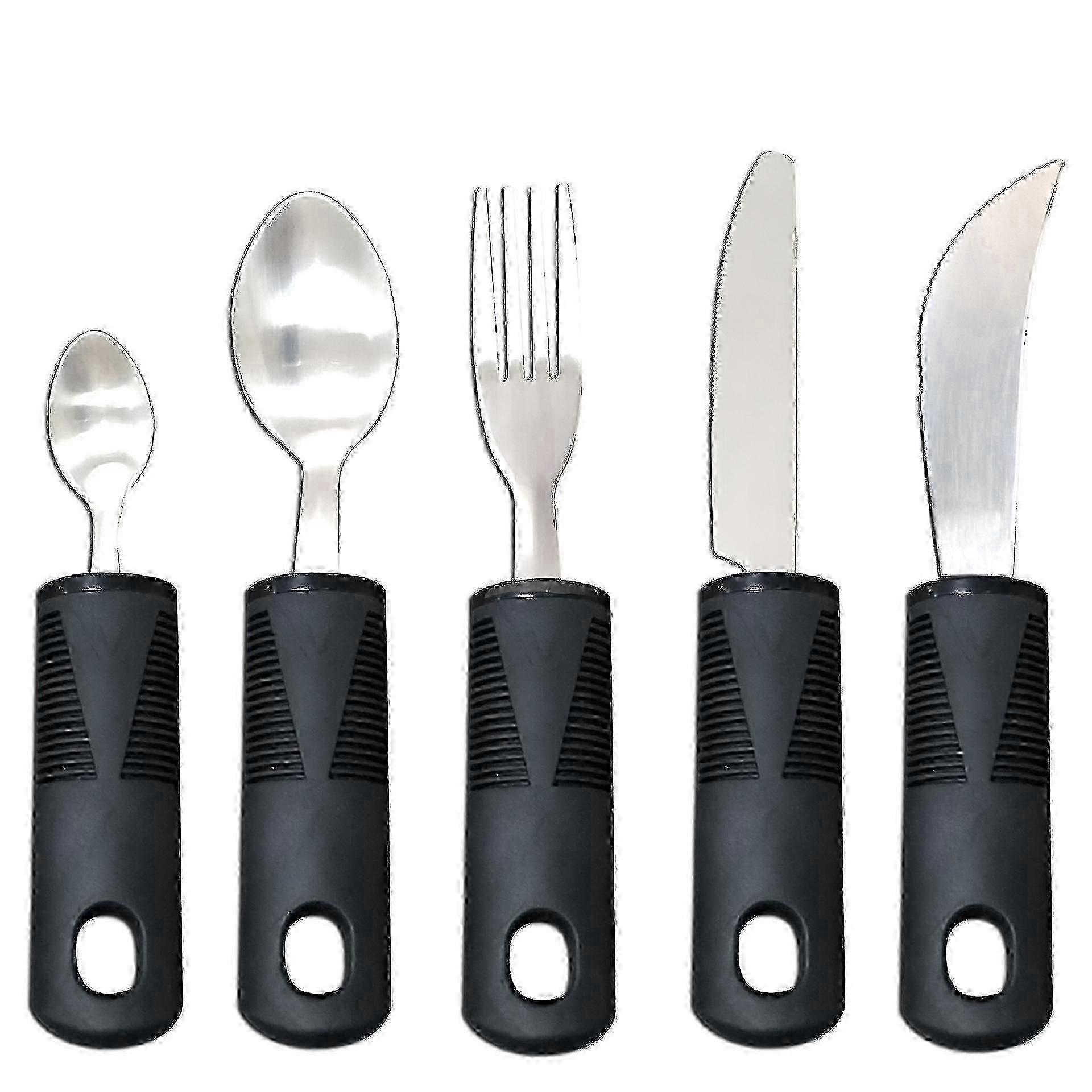 Cutlery set with extra wide handles compatible with easy grip