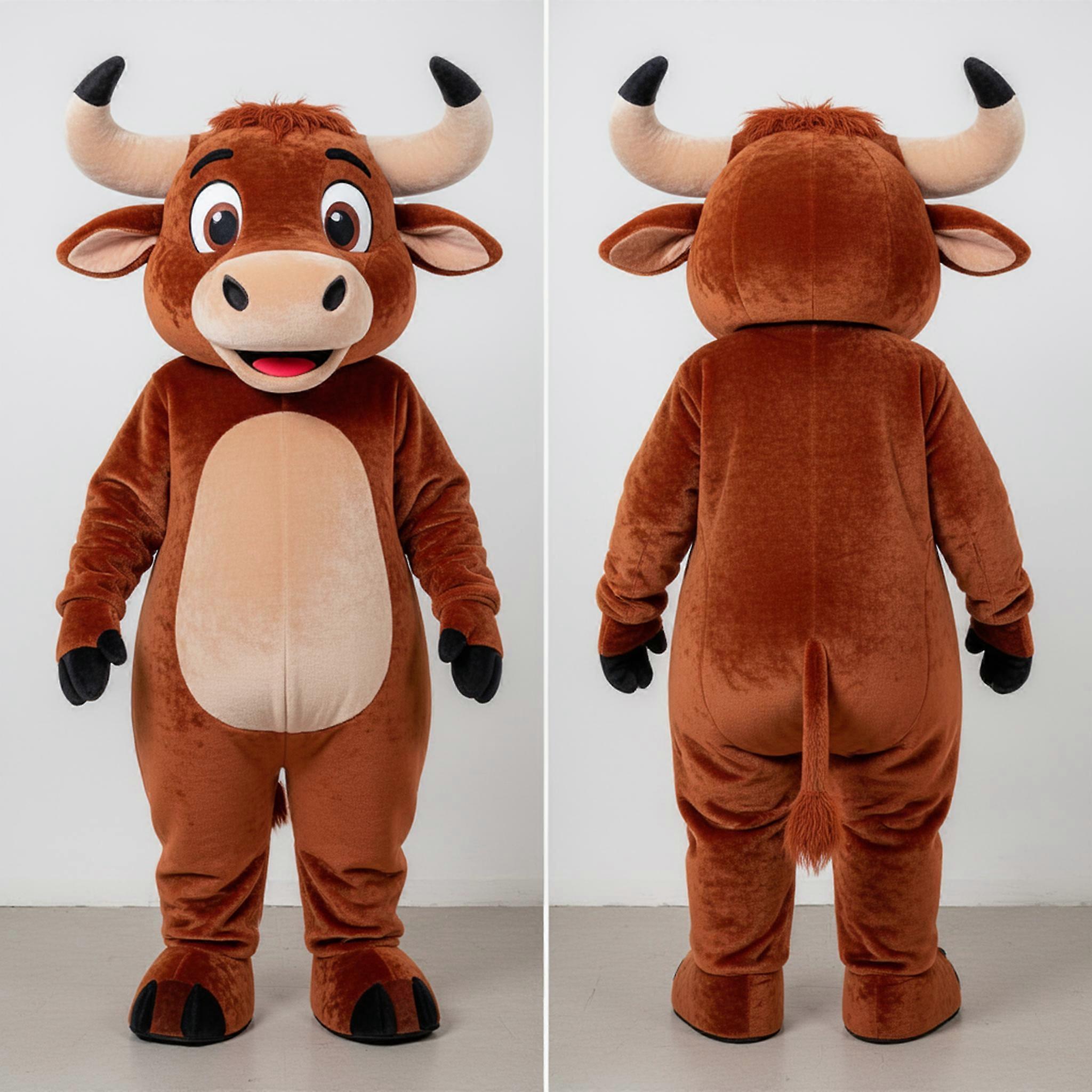 MASTICOT Rust Bronze Cartoon Zebu Mascot