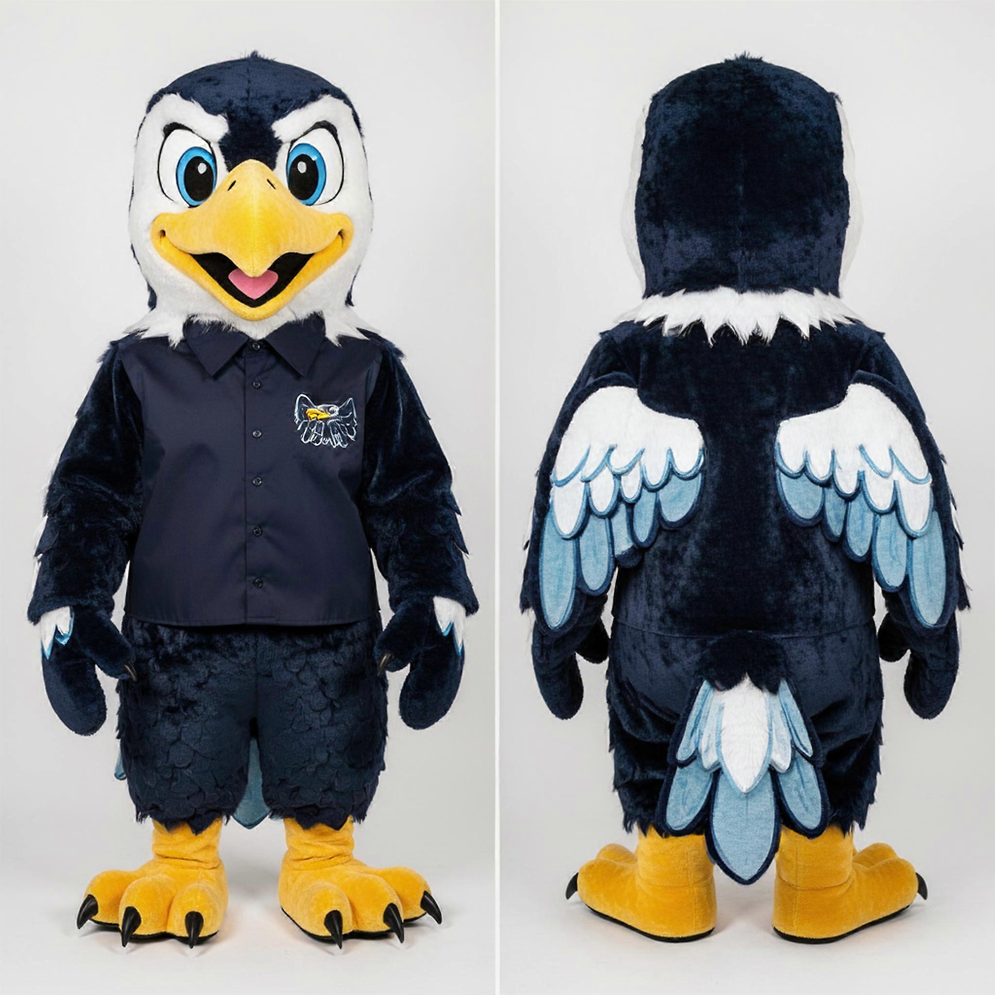 MASTICOT Navy Blue Feathered Eagle Mascot