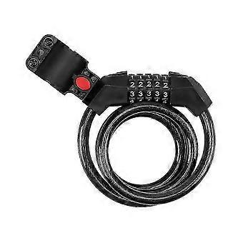 Candado antirrobo para bicicleta con código, candado de cinco posiciones, portátil, cable de acero más grueso con freno, C