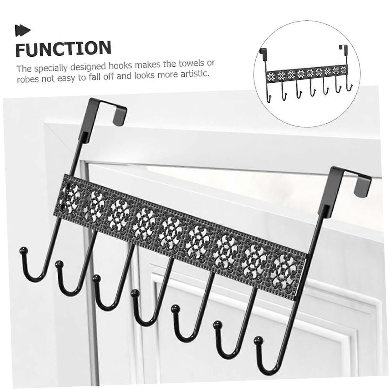 Wall Mounted Towel Rack with Multi Hooks, Rustic Bathroom and Coat Hook Rack, SpaceSaving Design