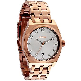 Nixon monopoly Quartz Analog Woman Watch with A325897 Gold Plated Stainless Steel Bracelet