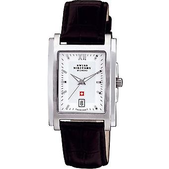 Swiss Military Quartz Analog Man Watch with Cowskin Bracelet SM30053.06