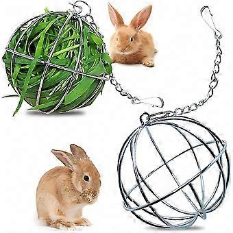 Small Pet Toy for Playing & Eating ZK-Pack Stainless Steel Hanging Hay Balls for Dwarf Rabbit, Hamster, Chinchilla, Guinea Pig