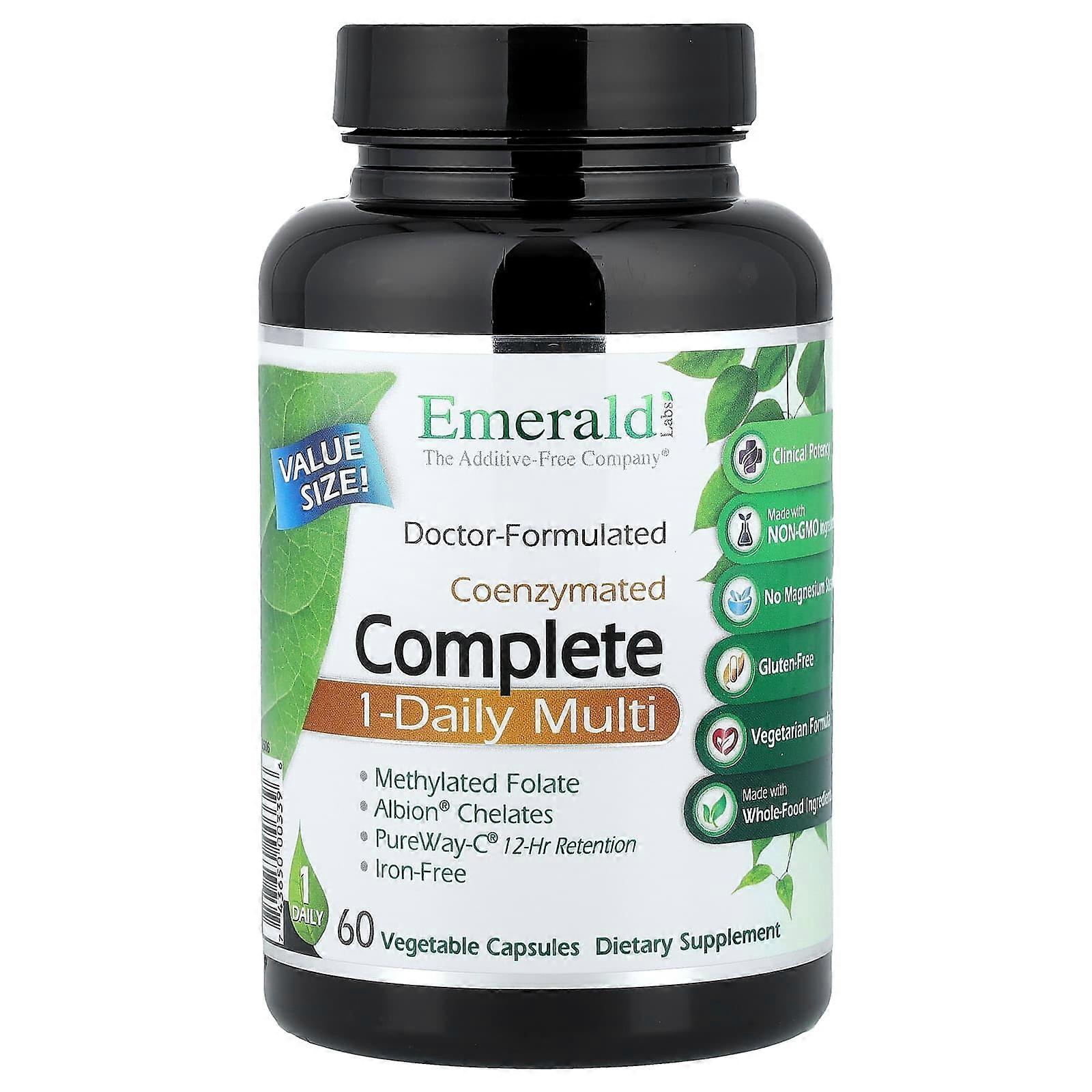 Emerald Laboratories, CoEnzymated Complete 1-Daily Multi, 60 Vegetable Caps