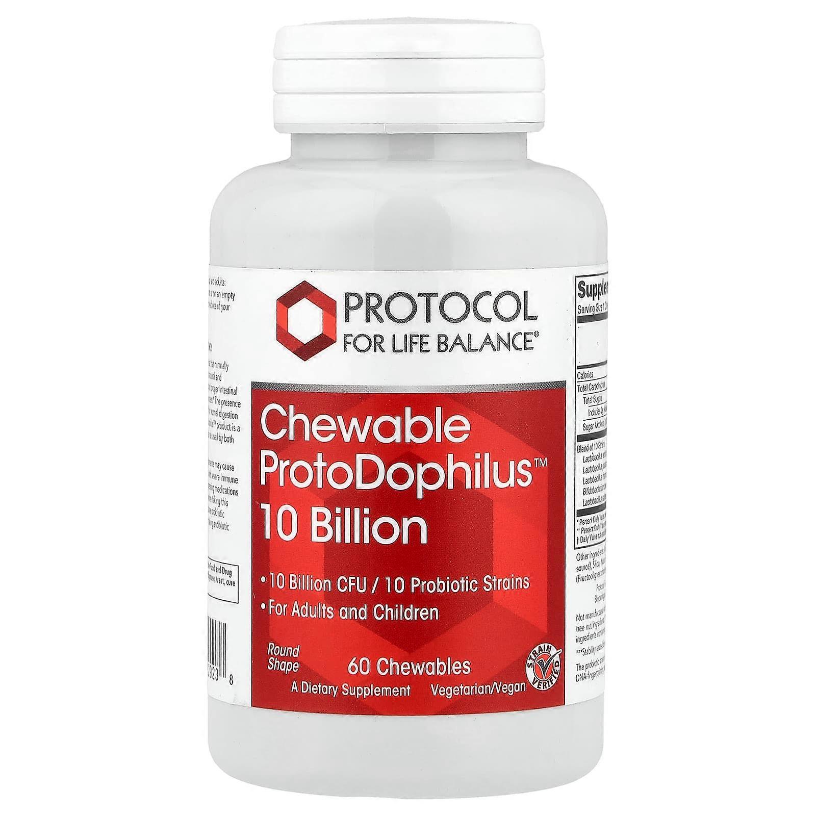 Protocol for Life Balance, Chewable ProtoDophilus, 10 Billion, 60 Chewables