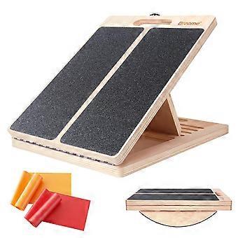2-in-1 balans & hellende plank, verstelbaar, hout, stretch