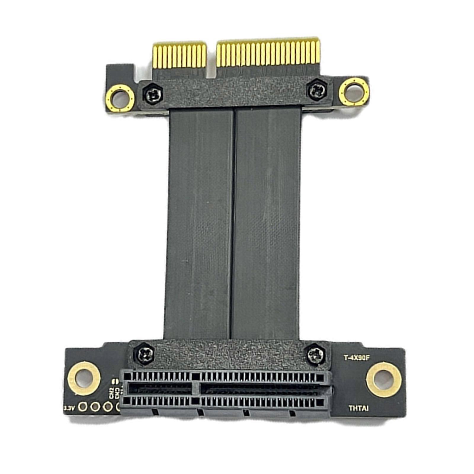 Flexible PCIe3.0 X 4 Risers Cable with and Metal Components for Alternate Graphics Card Positions in Customs PC Builds Multicolor