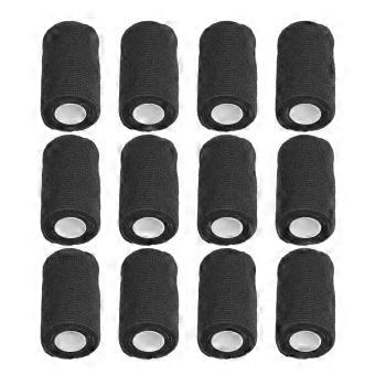 12Pcs Bandage Wrap Natural Latex Elastic Self Adhesive Wrap for Cows Dogs Horses 10cm Black