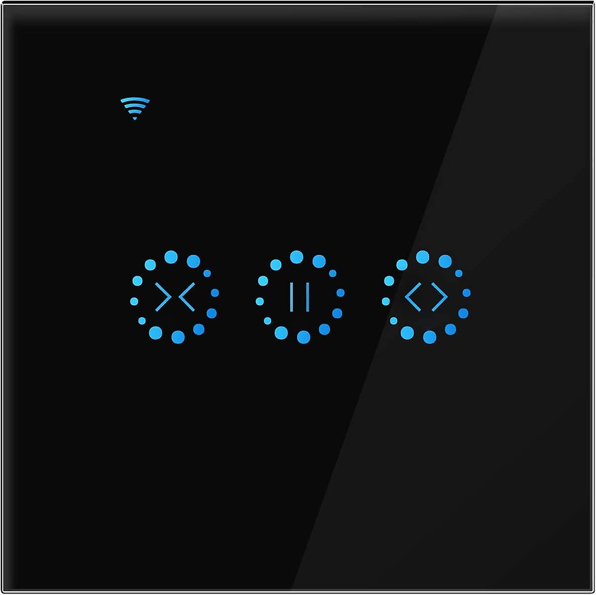 Smart Curtain Switch Wireless WiFi Shade Switch Touch Wall Switch with Timer