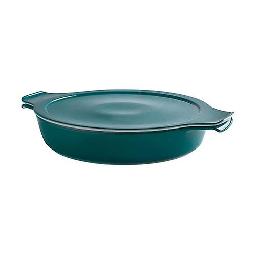 Turquoise porcelain casserole set with lid 2 units