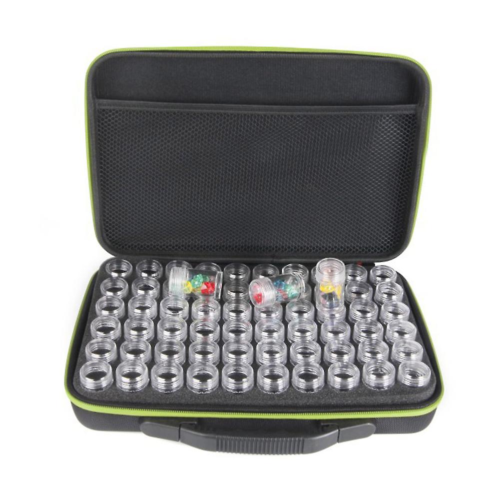 60 Slots Diamond Painting Accessories Storage Case with Zipper and Bottles