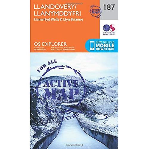OS Explorer Map Active (187) Llandovery, Llanwrtyd Wells and Llyn Brianne (OS Explorer Active Map)