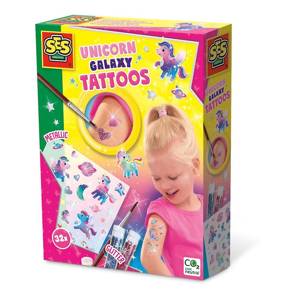 SES CREATIVE Unicorn Galaxy Temporary Tattoo Set