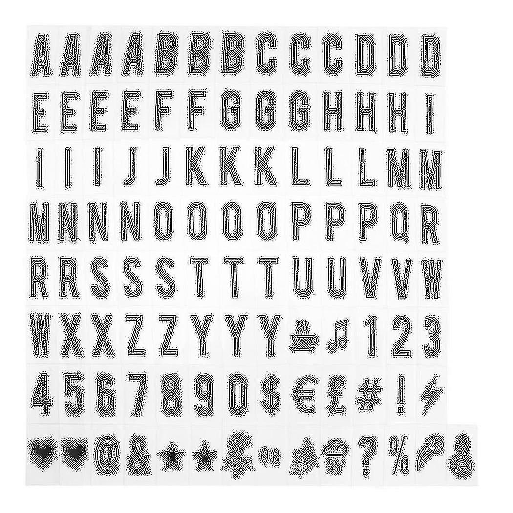 104pcs Cinematic Lightbox Replacement Letters & Numbers Signs Black For A4 Box Sign Message Board 6
