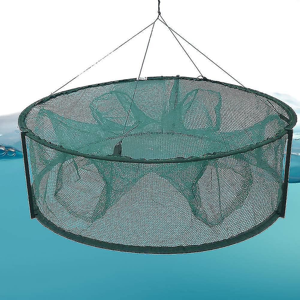 Mesh Crab Fishing Net Crayfish Lobster Shrimp Prawn Hand Trap Foldable Fishing Network Trap Cage