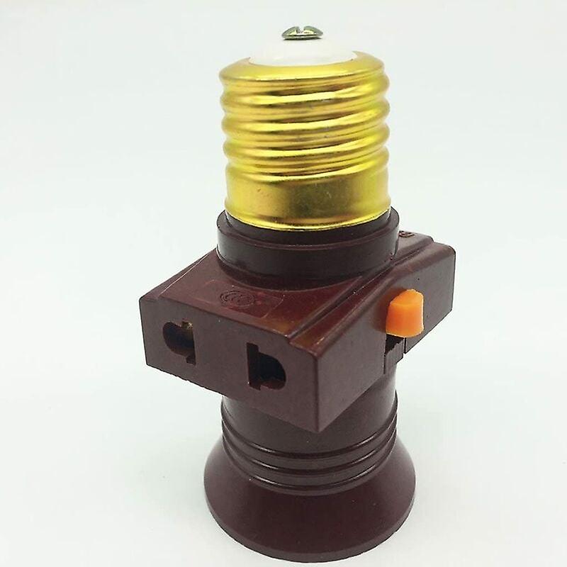 1pcs 6A 250V E27 screw bulb lamp holder socket with power socket