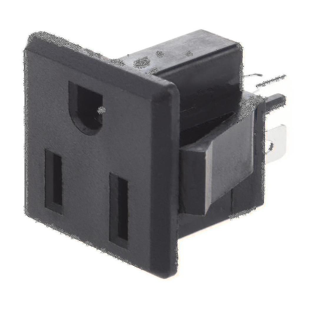 Ac 125v 15a Panel Mount Us Outlet Power Socket Black