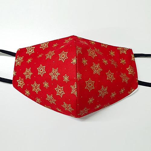 Giftscircle花式布口罩雪花红色和金色,1个(1包)